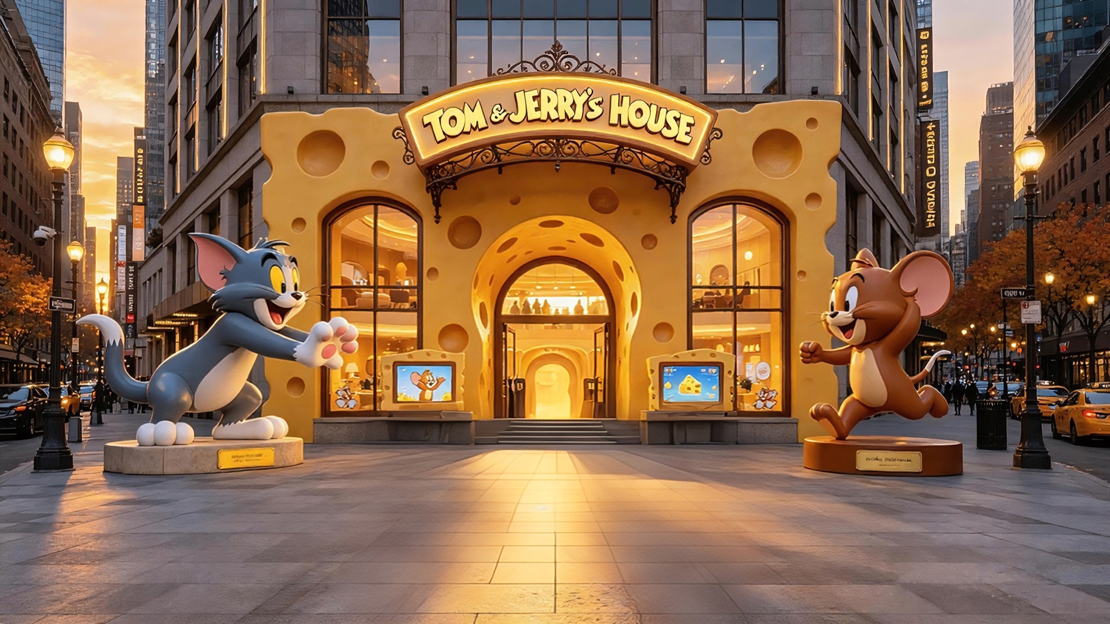 Warm Tom and Jerry themed entrance concept