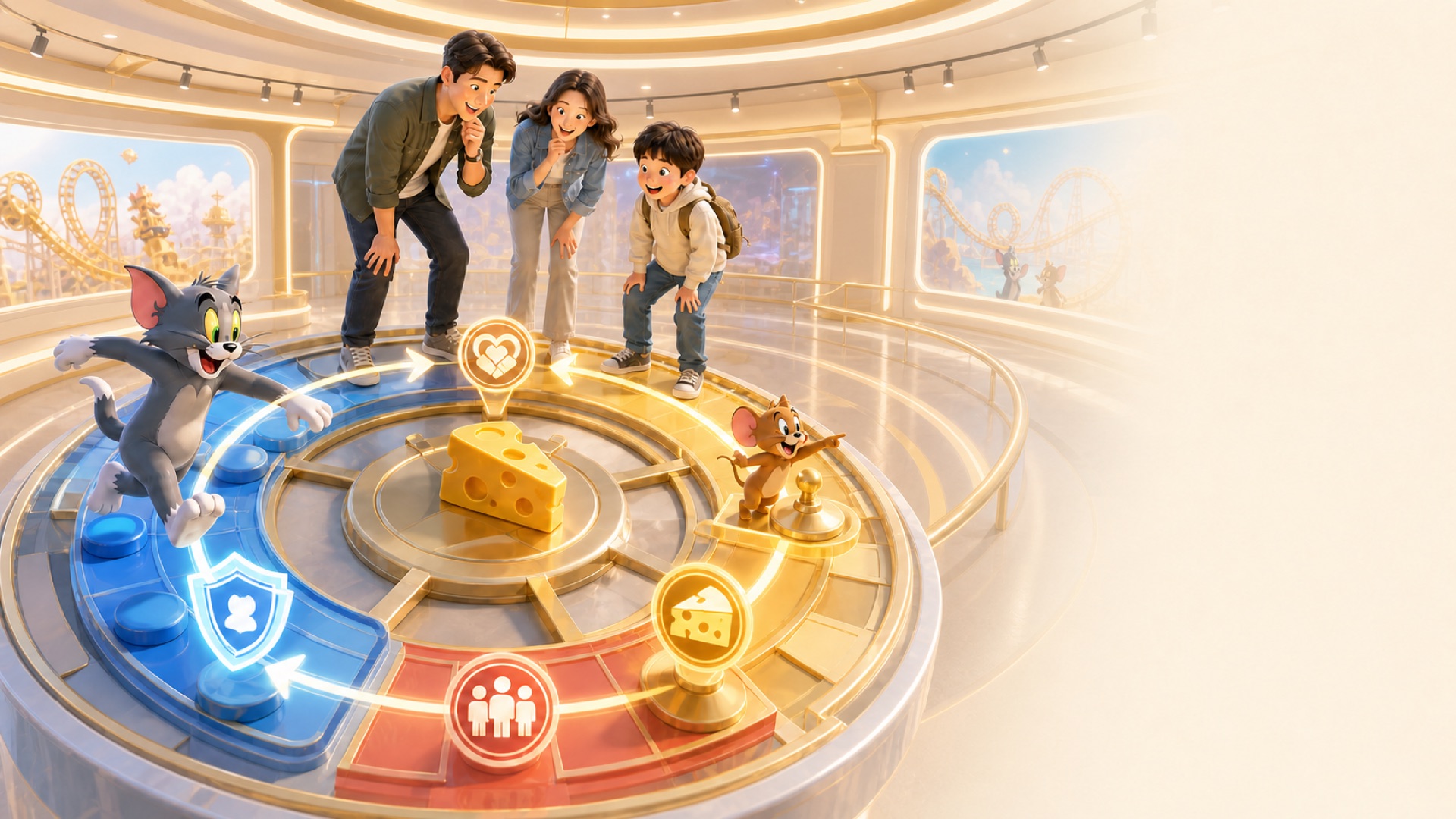 Family joins a Tom and Jerry indoor mission